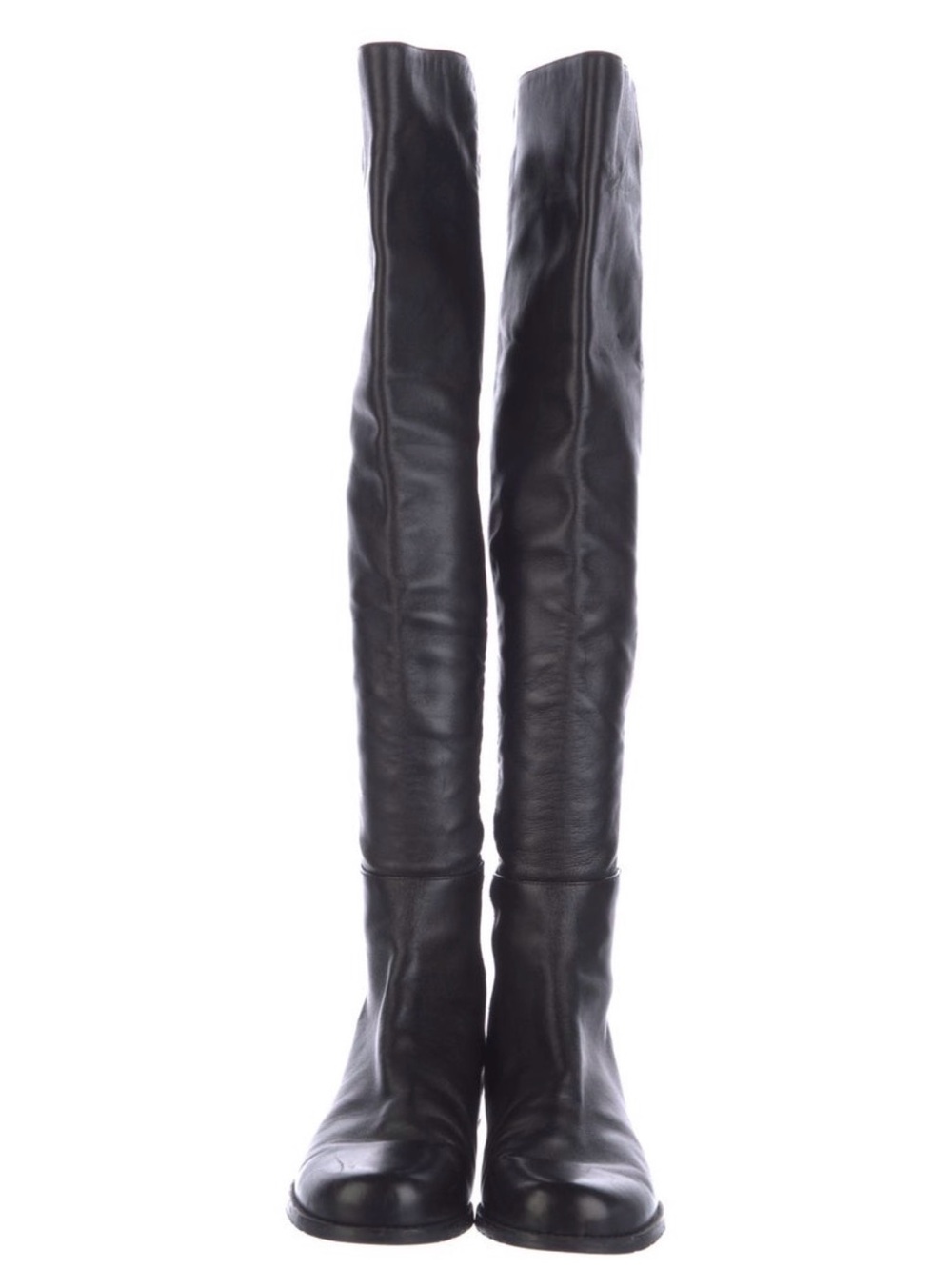 Stuart Weitzman 5050 Black Leather Over The Knee Riding Boots Size 7.5 Classic - Picture 3 of 5